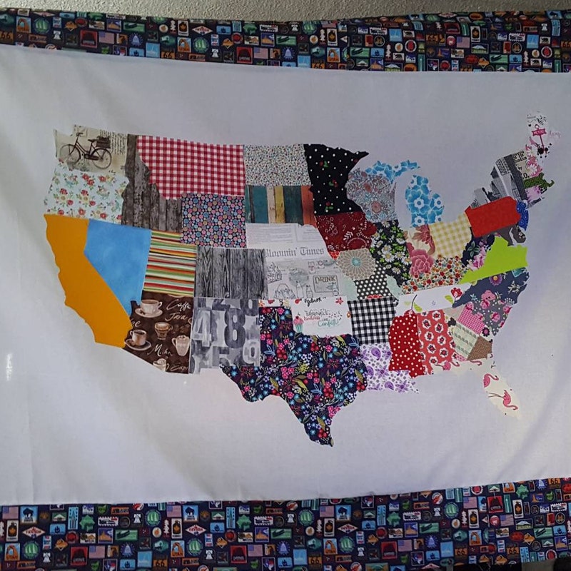 Map Quilt Etsy