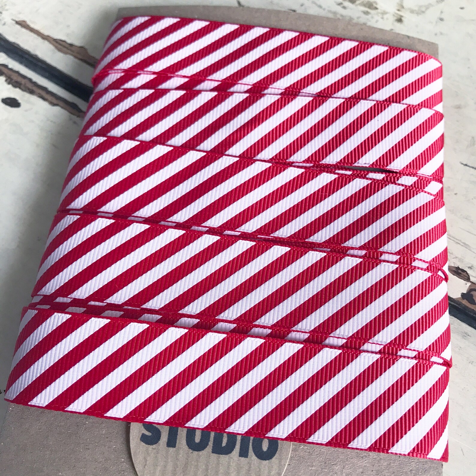22mm Red & White Stripe Candy Cane Grosgrain Ribbon Wrapping - Etsy