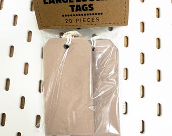 20 Vintage-Inspired Buff Card Luggage Tags 10.5 x 5.5cm