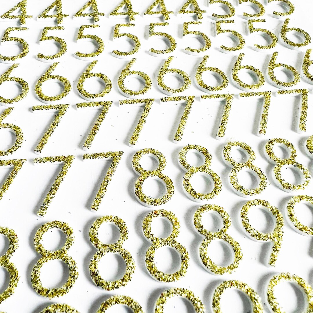 Number Stickers Gold Glitter Scrapbooking Craft Peel-off Sticker - Etsy
