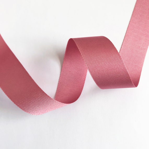 25m Full Roll 16mm Baby Pale Pink Grosgrain Ribbon White Polka Dot Spot 1m