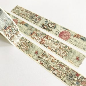 Map Washi Tape Vintage Paper Stationery Craft 15mm X 10m Journalling ...