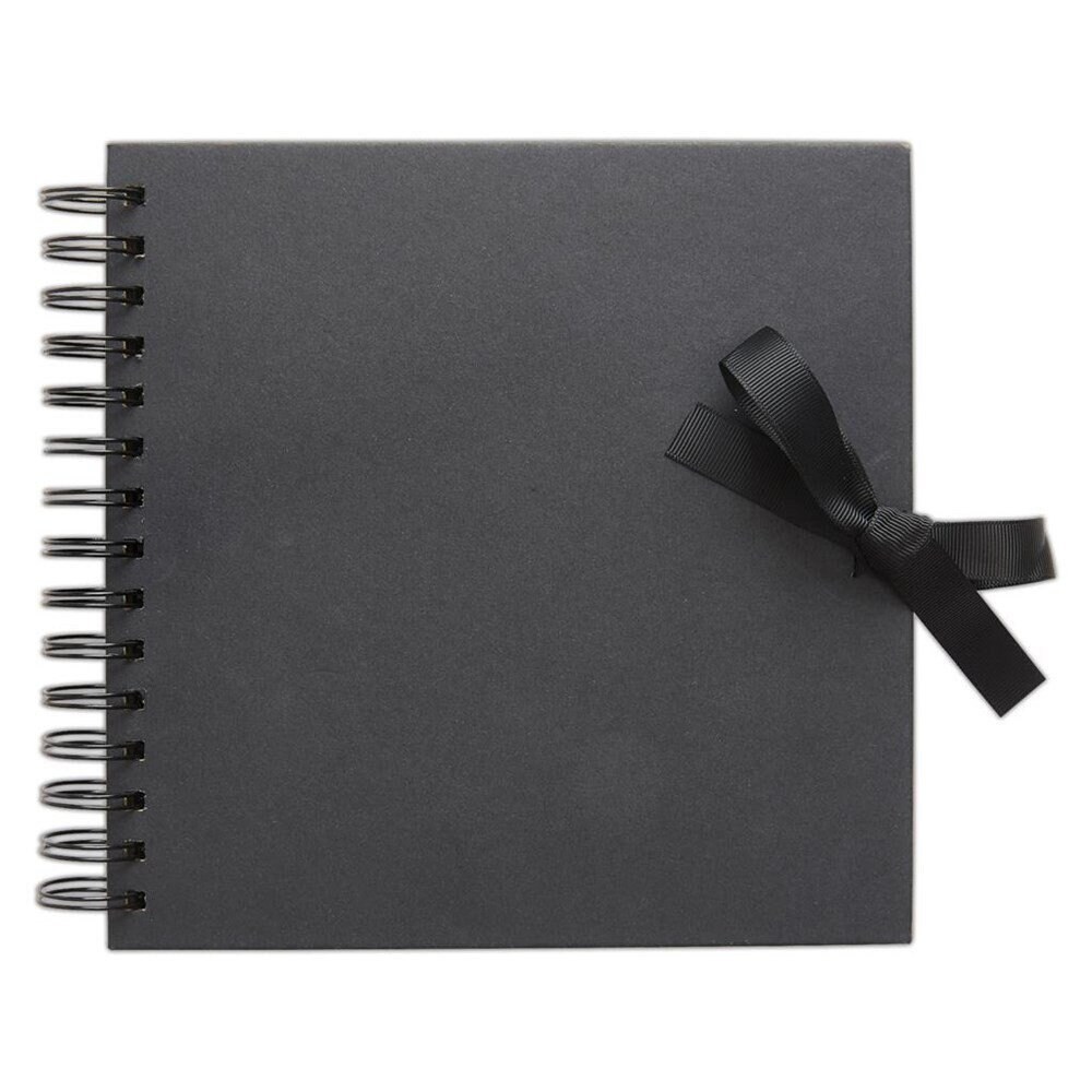 12 X 12 Scrapbook Album Journal Sketchbook Ribbon Ties White Black Brown  Kraft Spiral Bound 