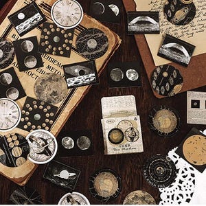 Moon & Celestial minidoosstickers | Leuke sticker planeten sterren | Journalen