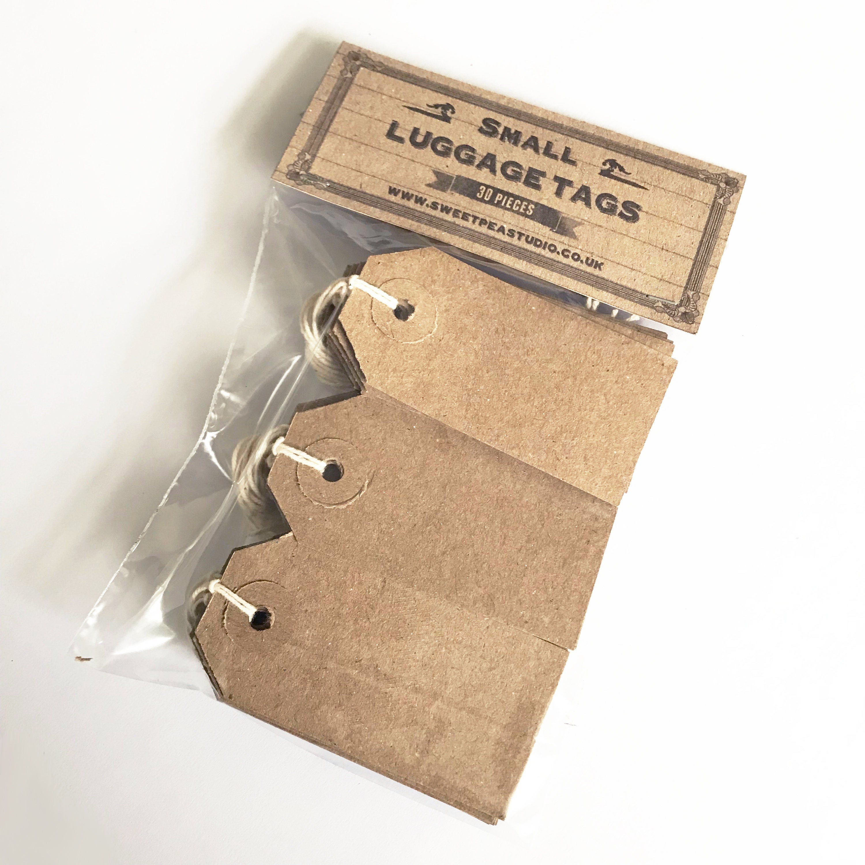 Brown Card Tags, Vintage Look Kraft Tags with String & Eyelet