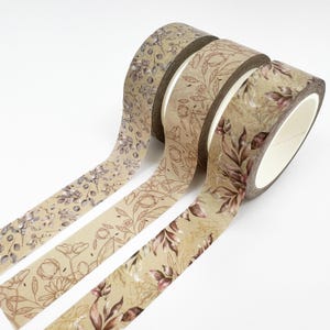 Washi-tape bloemen en bladeren | Set van drie | 15 mm x 10 m | Scrapbookplanner voor dagboeken