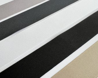 Black Smoked Gray Bone Gray White Ribbon| Monochrome 25mm x 20m | Per Metre or FULL ROLL | Wrapping Craft