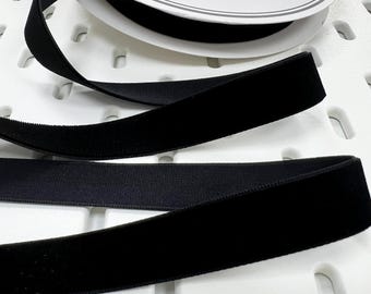 16mm Black Velvet Ribbon | 1m or Full Roll | Single Sided | Invitations Valentine's Craft Decorations Decor