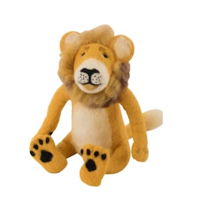 Süßer Löwe, Filzlöwe, afrikanisches Tier, Löwespielzeug, Geburtstagsgeschenk, ethisch, handgemachter Löwe, Jungenspielzeug, Mädchenspielzeug