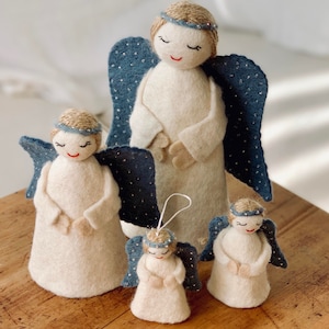 Christmas angel family - blue, Christmas Tree Topper, Angel for tree, Angel decor, Christmas decor, Angel Christmas
