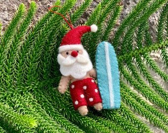 Santa with Surfboard