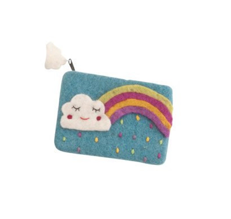 felt purse purse for girls handmade purse Rainbow and cloud purse eco purse girls accessories kids handmade kids