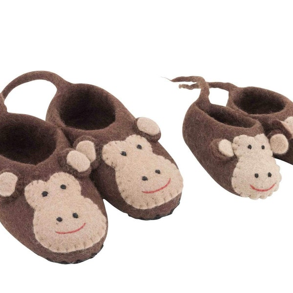 Sock Monkey Winter Boots, Baby Sock Monkey Slippers, Cotton Baby