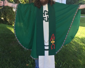 Vintage Handmade Authentic Priest Vestments, Halloween, Priest, The Exorcist, Bless Me Father, Cosplay, Costume, Rosary, Stole,