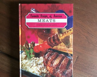 Vintage 1966 Cookbook Favorite Recipes of America MEATS, Volume 2, homemaker, cooking, cookbook, housewarming, retro, dinner party, recipes