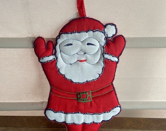 Vintage 1980s Santa Claus Pot Holder, Christmas, Holidays, Kitsch, Made in the Philippines, Cooking, Baking, Retro,