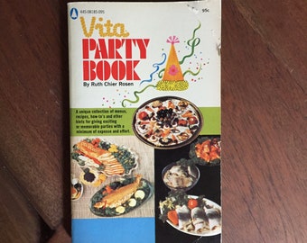 Vintage 1971 Vita Party Cookbook, Retro Cookbook, Recipes, Cooking, Entertaining, The Hostess With the Mostess, housewarming, retro party,