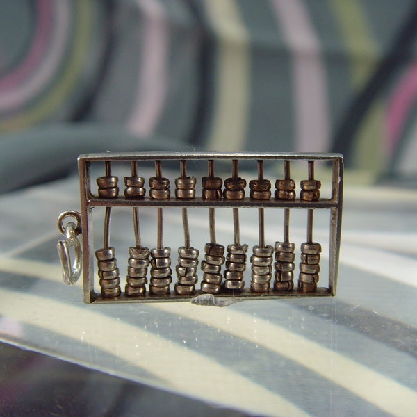 Vintage jaren 1970 zilveren "Abacus" charme