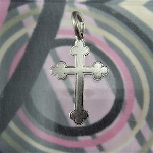 Vintage 1950s  &quot;CROSS&quot; silver Pendant / Charm