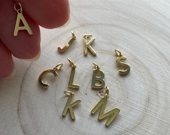 18k Gold filled Letter Charm, Alphabet Initials Add on Charm, Add a gold fill letter charm to any bracelet