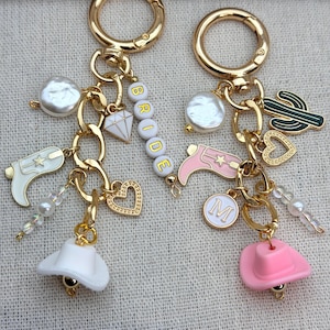 Bride Personalized Cowgirl Bag Charm Bridesmaid Western Wedding Purse Accessory