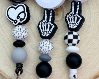 Radiology Tech Badge Reel X Ray Skeleton Hand Medical ID Holder
