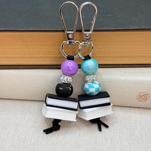 bibliothécaire bibliophile breloque pour sac à clip