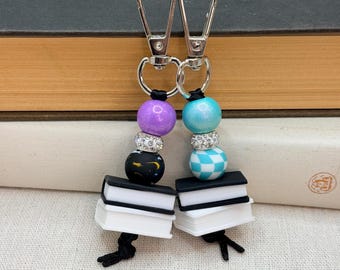 Clip para tirador de cremallera con dije de bolso con cuentas para amantes de los libros