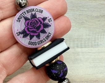 Smutty Book Club Good Girls Only met kralen sleutelhangerclip of tasbedel