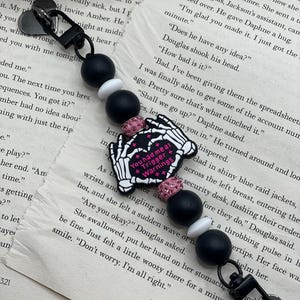 Trigger Warning Kindle Strap Beaded Skeleton Kindle Holder Spicy Dark Romance Accessory Ereader Handle