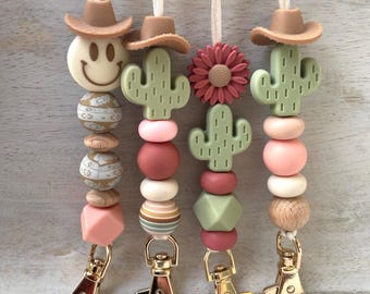 Beaded Lanyard Badge Holder Western Country Cactus Cowboy Breakaway Handmade Beaded Lanyard Nurse Gift Bead Lanyard Teacher Pass Key Holder