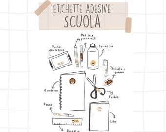 ETICHETTE adesive per la scuola