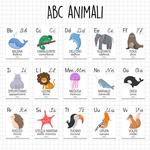 Flash Cards ALFABETO Montessori / ENGLISH alphabeth animali
