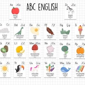 Flash Cards ALFABETO Montessori / ENGLISH alphabeth english