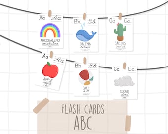 Flash Cards ALFABETO - Montessori / ENGLISH - alphabeth