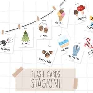 Flash Cards SEASONS - Montessori / ENGLISH - seasons