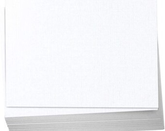 Hamilco 5x7 White Linen Cardstock Paper Blank Index Cards Flat Card Stock 80lb Cover 100 Pack