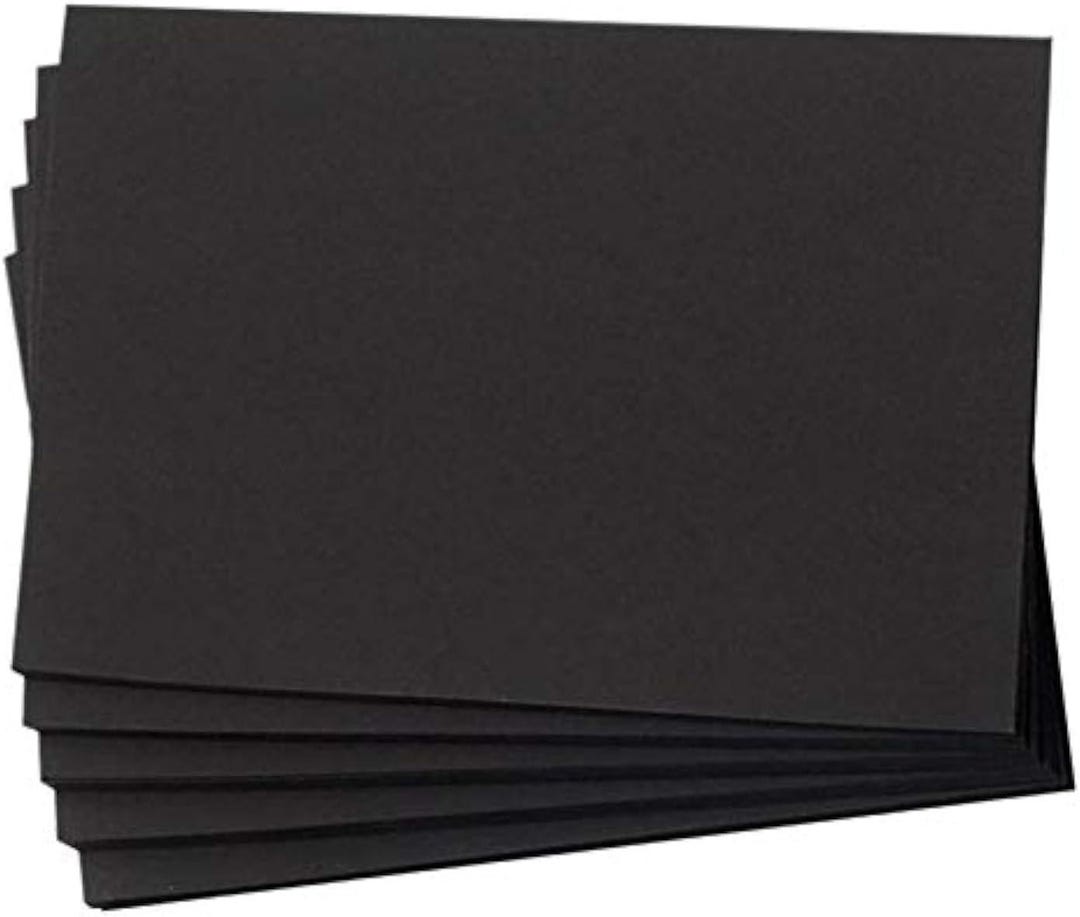 Cardstock Note Hamilco Black Colored Cardstock - Blank Note Greeting Invitations ...