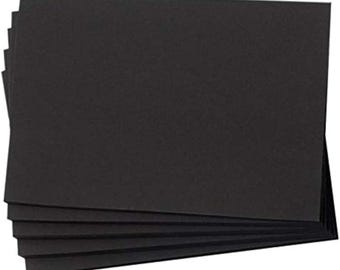 Hamilco Black Colored Cardstock - Blank Note Greeting Invitations & Index Cards - Flat 4 x 6" 65 lb Scrapbook Paper - 100 Pack