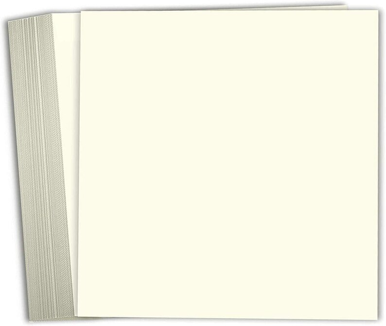 Hamilco Card Stock Scrapbook Paper 12x12 Cream Colored Cardstock 80lb Cover – 50 Pack image 1