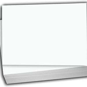 May include: A stack of bright white paper, with a clean, smooth surface. The paper is rectangular and appears to be unused. The stack is thick, suggesting a large quantity of sheets. The edges of the paper are neatly aligned.