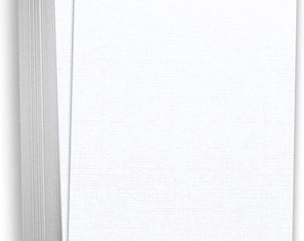 Hamilco 5x7 White Linen Textured Cardstock Paper Blank Index Cards