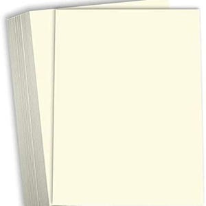 Hamilco Cream Colored Cardstock 8 x 10" Heavy Weight 80 lb Cover Card Stock for Printer - 50 Pack image 1