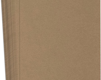 May include: A stack of brown cardstock paper. The paper is textured and has a natural, rustic look.