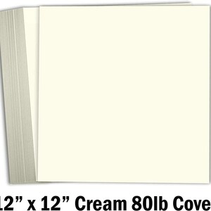 Hamilco Card Stock Scrapbook Paper 12x12 Cream Colored Cardstock 80lb Cover – 50 Pack image 4