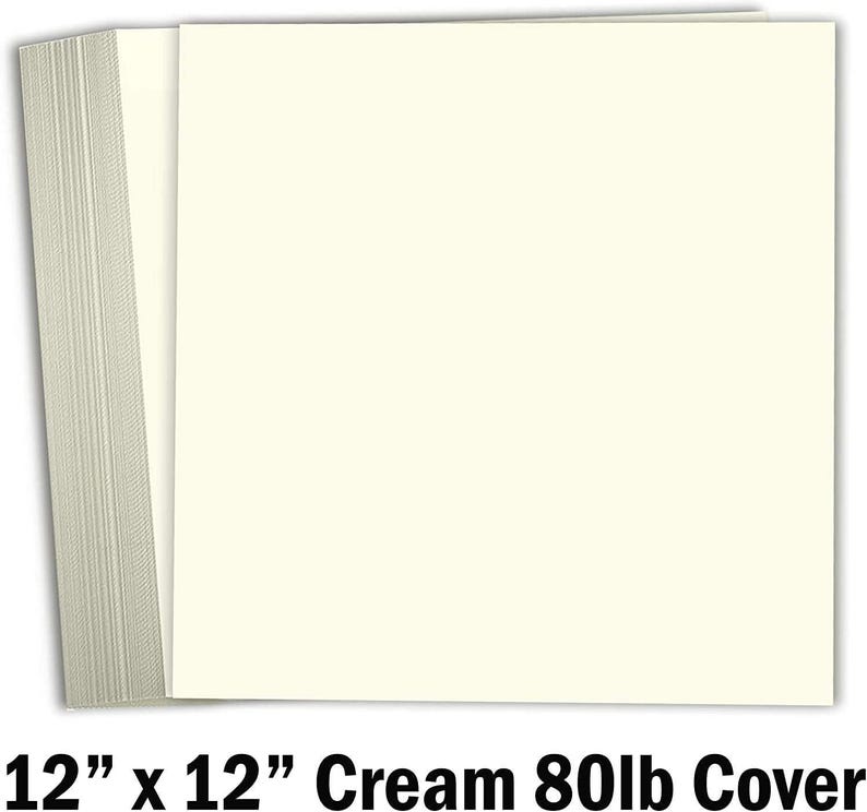 Hamilco Card Stock Scrapbook Paper 12x12 Cream Colored Cardstock 80lb Cover – 50 Pack image 4