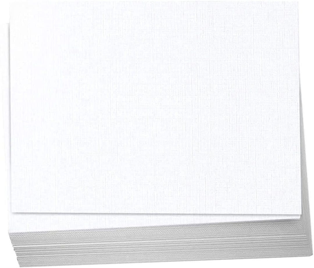 Hamilco 5x7 White Linen Cardstock Paper Blank Index Cards Flat Card ...