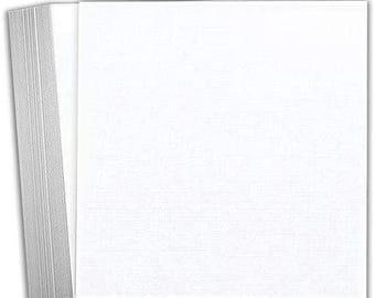 Hamilco White Linen Cardstock Scrapbook Paper 12x12 Heavy Weight 100 lb Cover Card Stock – 25 Pack