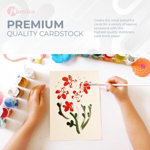 Hamilco Cream Colored Cardstock 8 x 10" Heavy Weight 80 lb Cover Card Stock for Printer - 50 Pack image 5