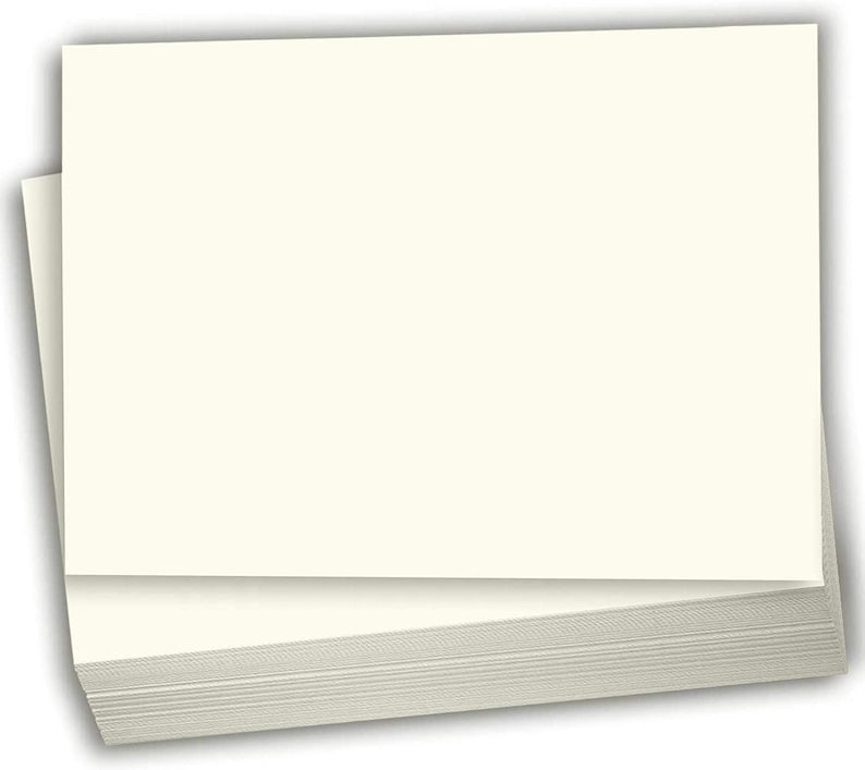 Hamilco Cream Colored Cardstock Paper 4.5" x 6.25" A6 Card 80 lb Cover for Printer 100 Pack image 1